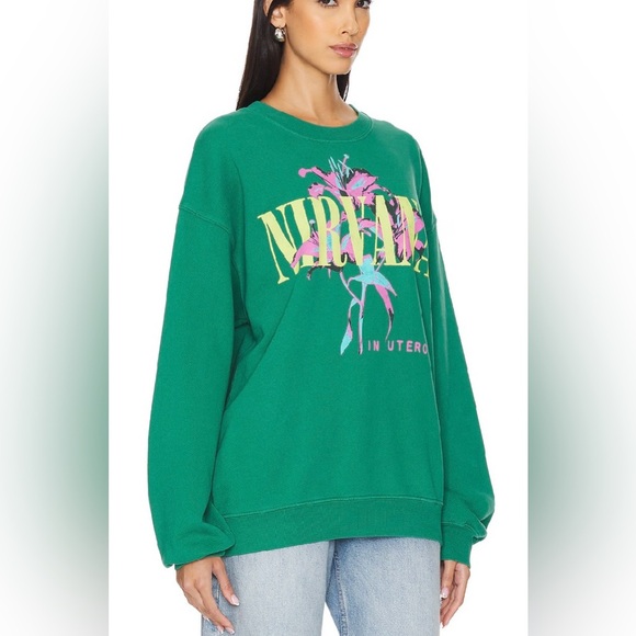 NWT Daydreamer S Nirvana Lilie In Utero Boyfriend Sweatshirt in Jade Green New - Picture 4 of 8